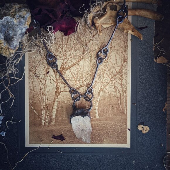 Quartz Electroformed Statement Necklace - Picture 2 of 5